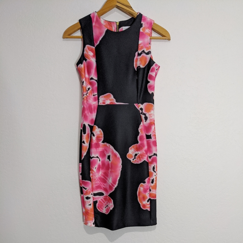 Calvin Klein Sleeveless Sheath Dress Watercolor